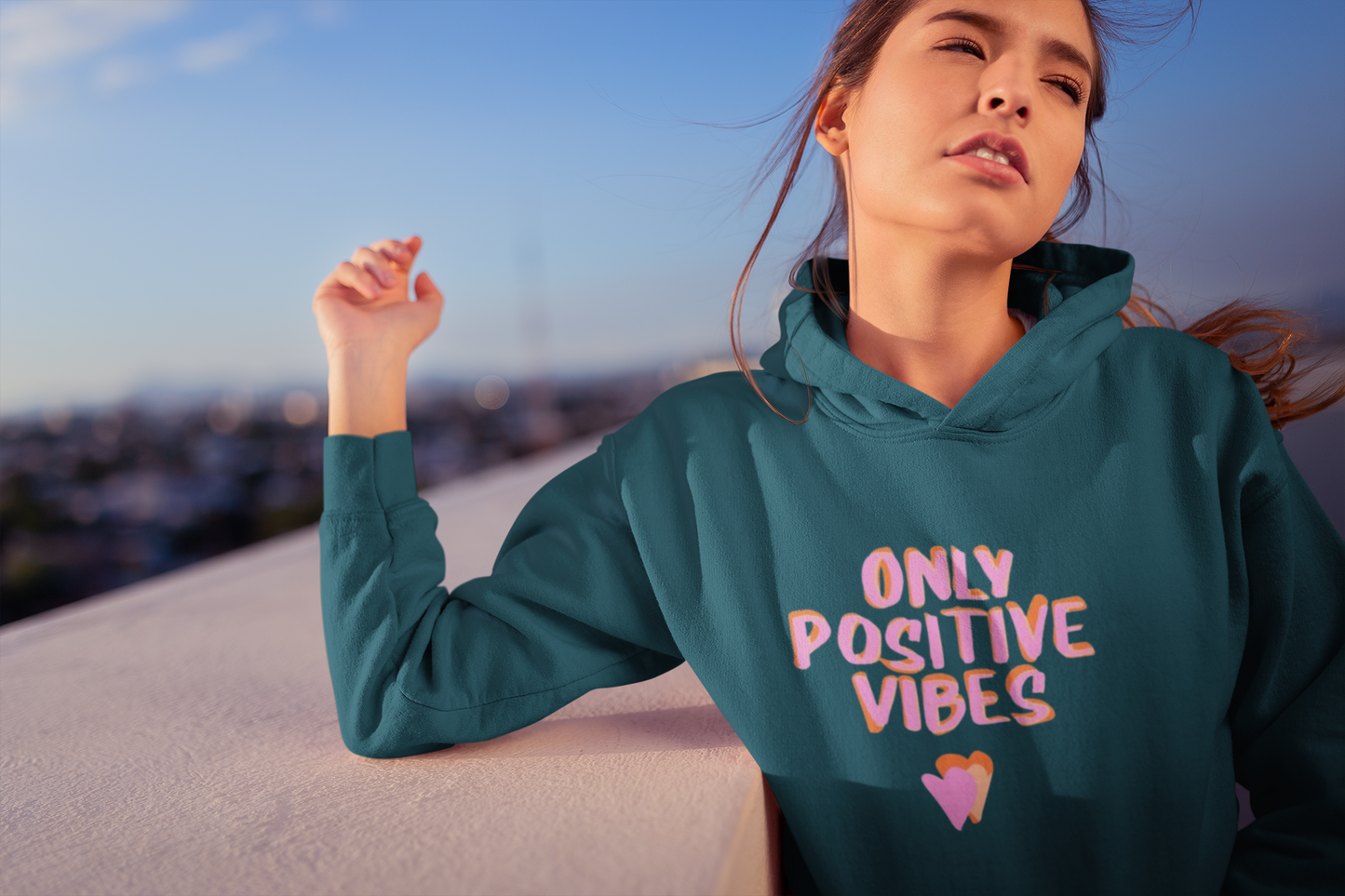 ONLY POSITIVE VIBES OVERSIZED HOODIE