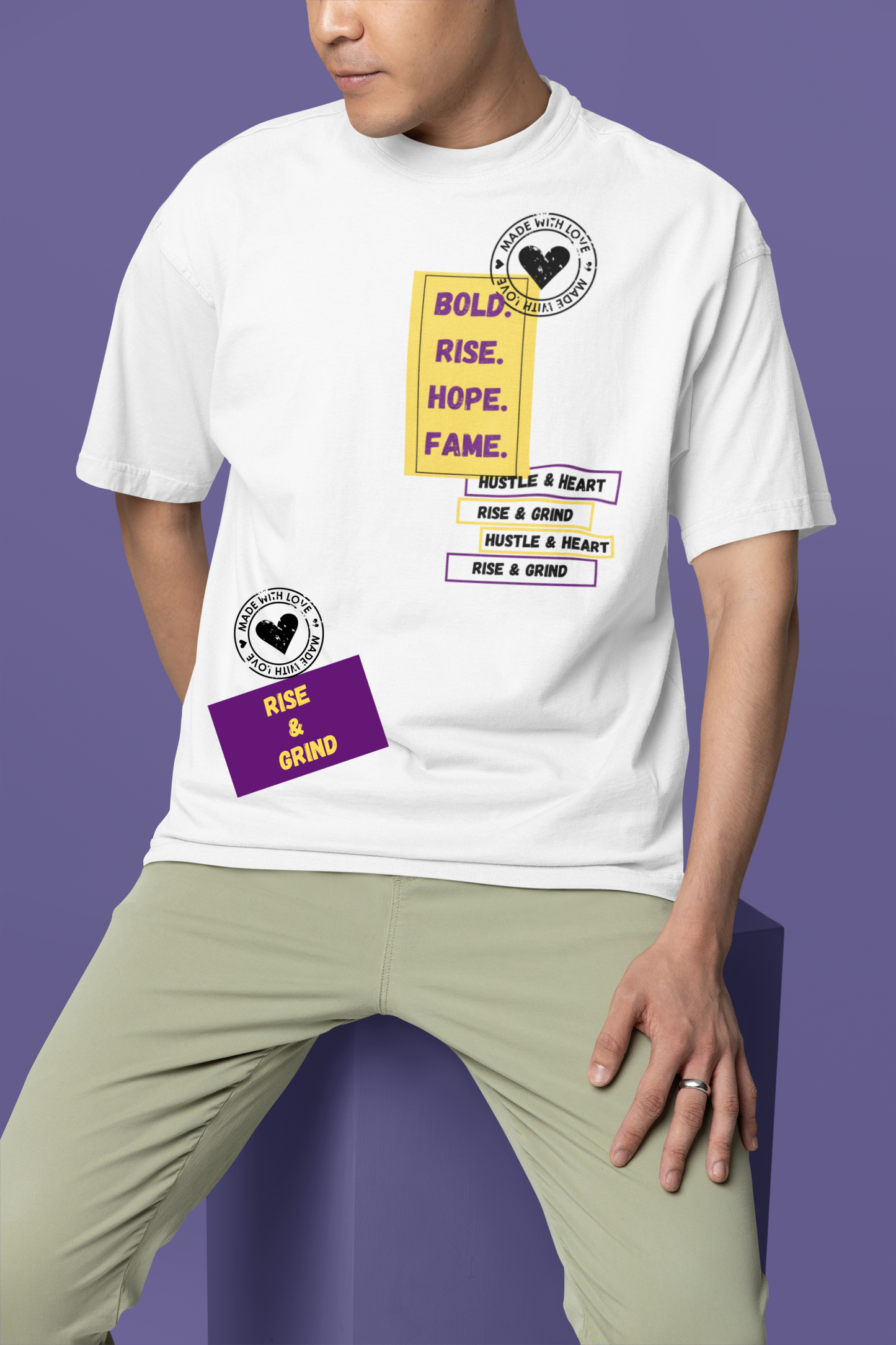 BOLD, RISE, HOPE & FAME OVERSIZED T-SHIRT