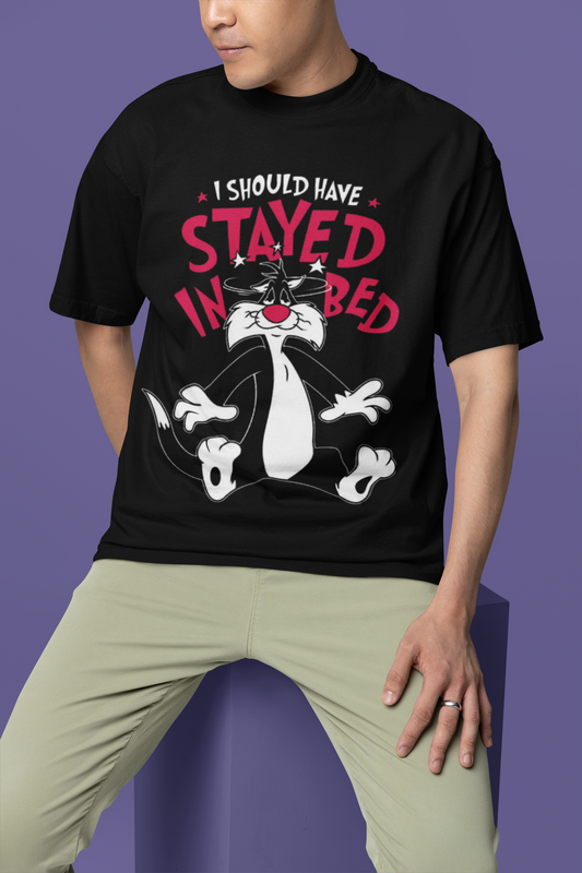 I SHOULD HAVE STAYED IN BED OVERSIZED T-SHIRT