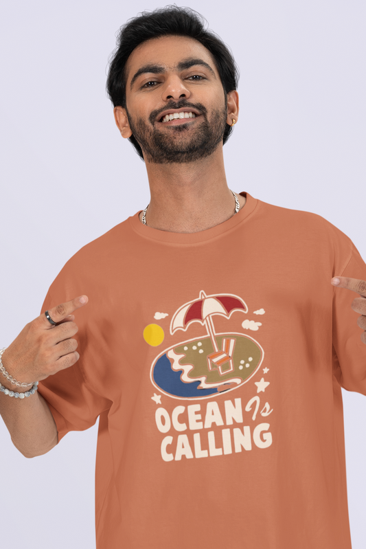 OCEAN IS CALLING OVERSIZED T-SHIRT