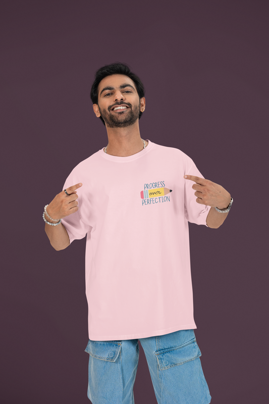 PROGRESS OVER PERFECTION OVERSIZED T-SHIRT