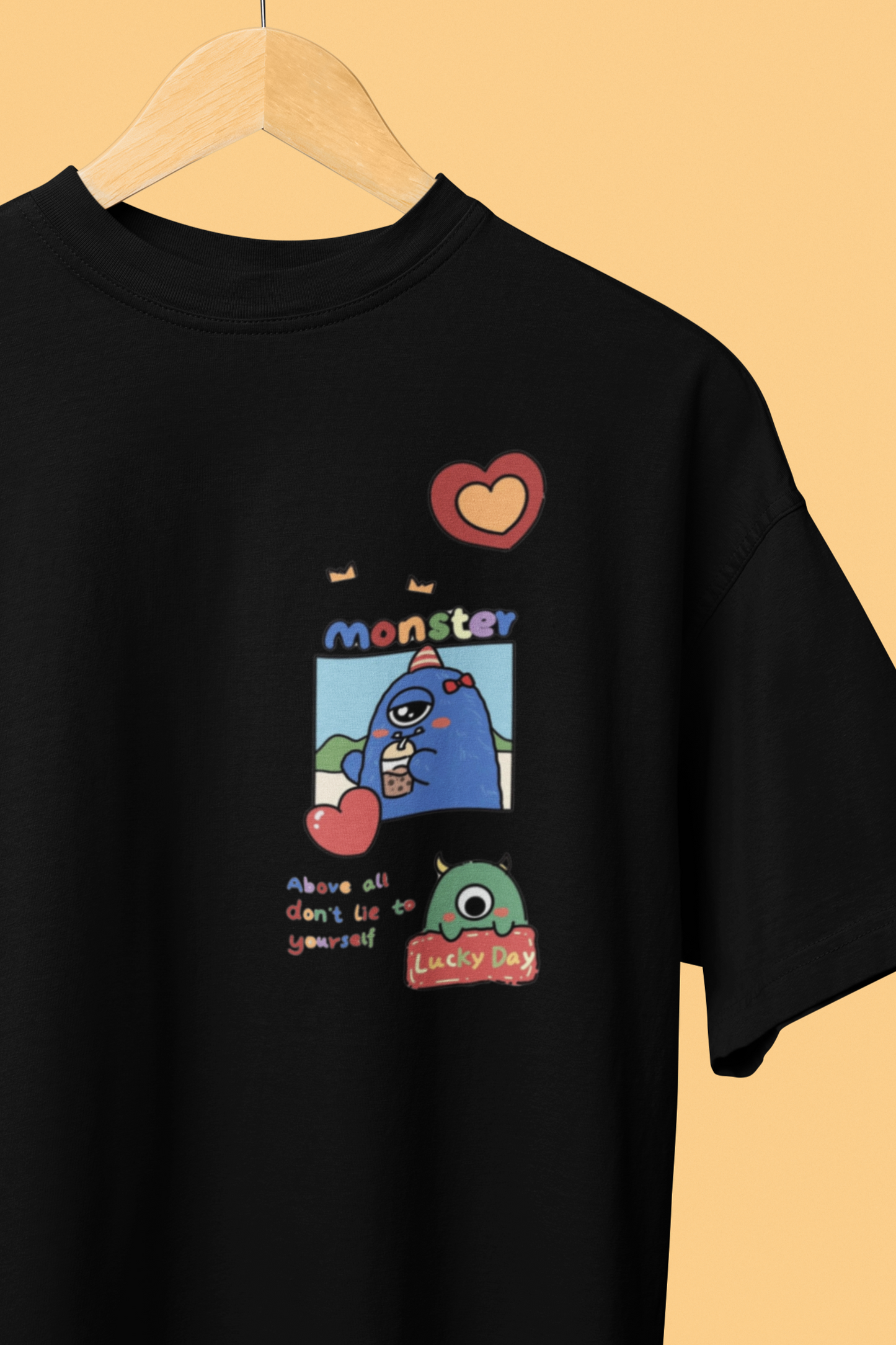 MONSTER'S LUCKY DAY OVERSIZED T-SHIRT