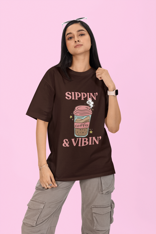 SIPPING & VIBING OVERSIZED T-SHIRT