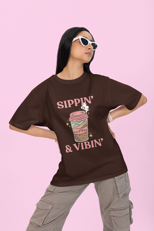 SIPPING & VIBING OVERSIZED T-SHIRT