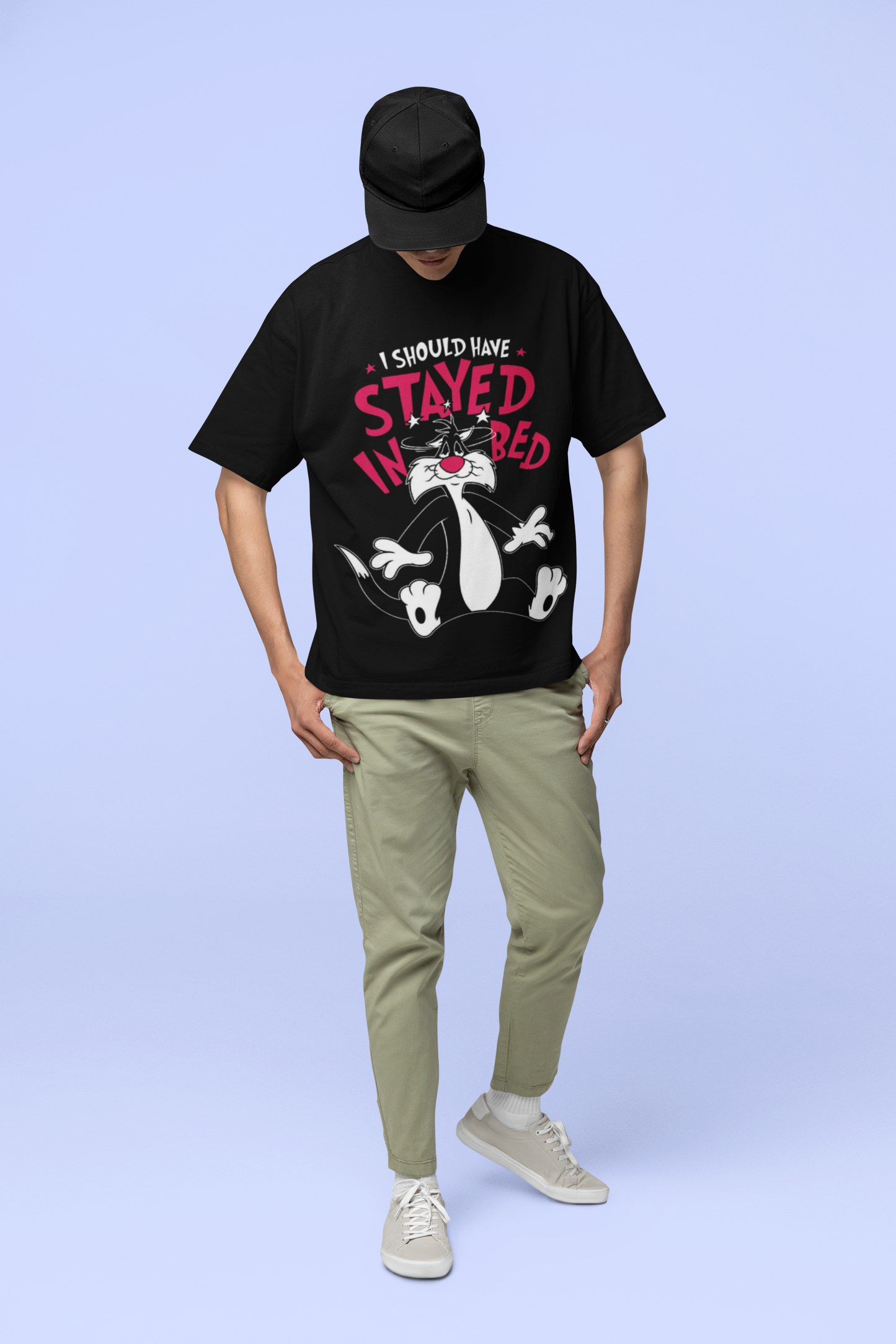 I SHOULD HAVE STAYED IN BED OVERSIZED T-SHIRT