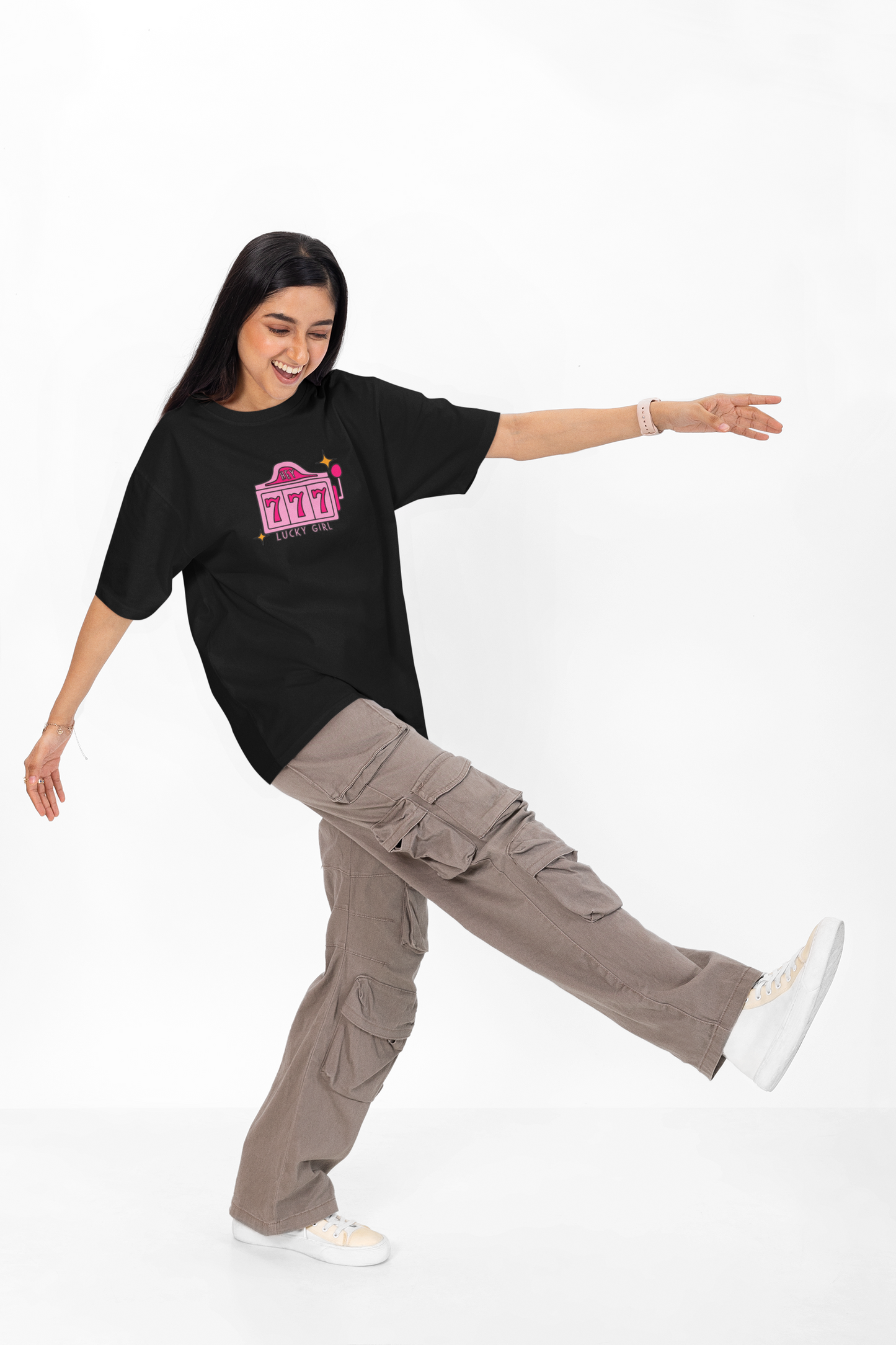 777 LUCKY GIRL OVERSIZED T-SHIRT